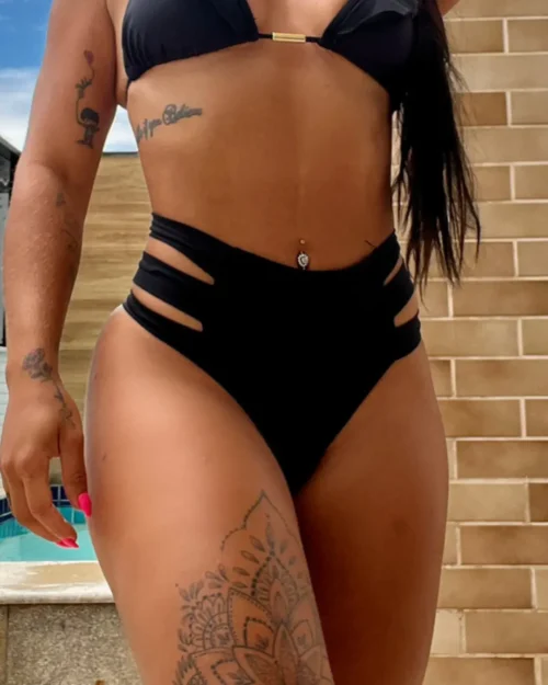 calcinha hot pant faixas largas