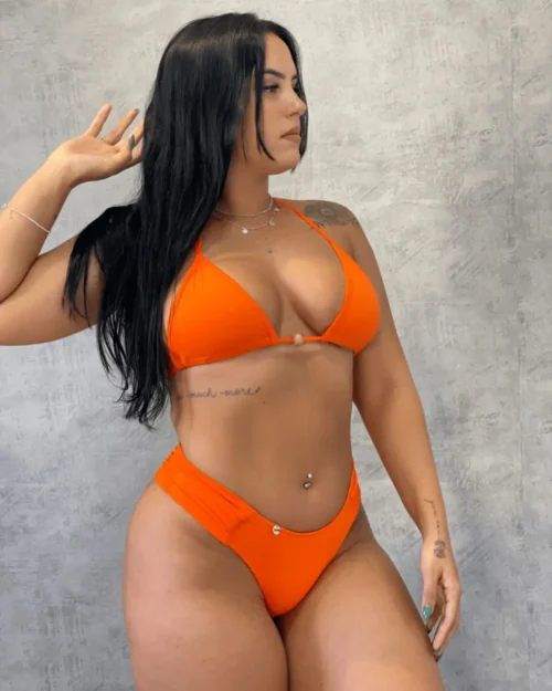 conjunto calcinha borboleta delonay laranja