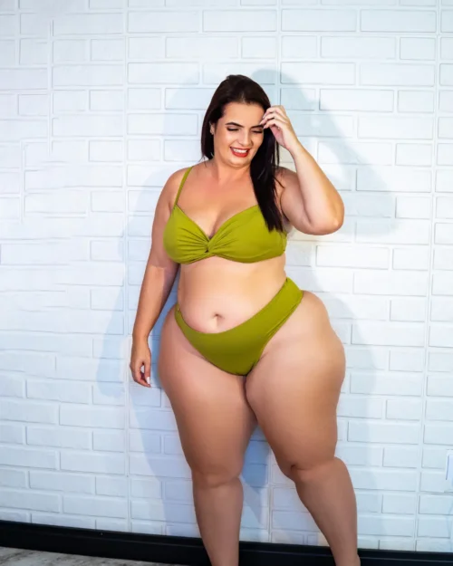 conjunto top transpassado calcinha asa delta plus size